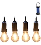 Solar Camping Lights Hanging Hooked Tent Lantern Outdoor USB Rechargeable Bulb Lamp Sensor with C...