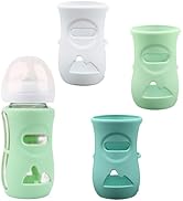 3 Pack Silicone Sleeves for Avent Natural Glass Baby Bottles, Anti Breakage Baby Bottle Holder, C...