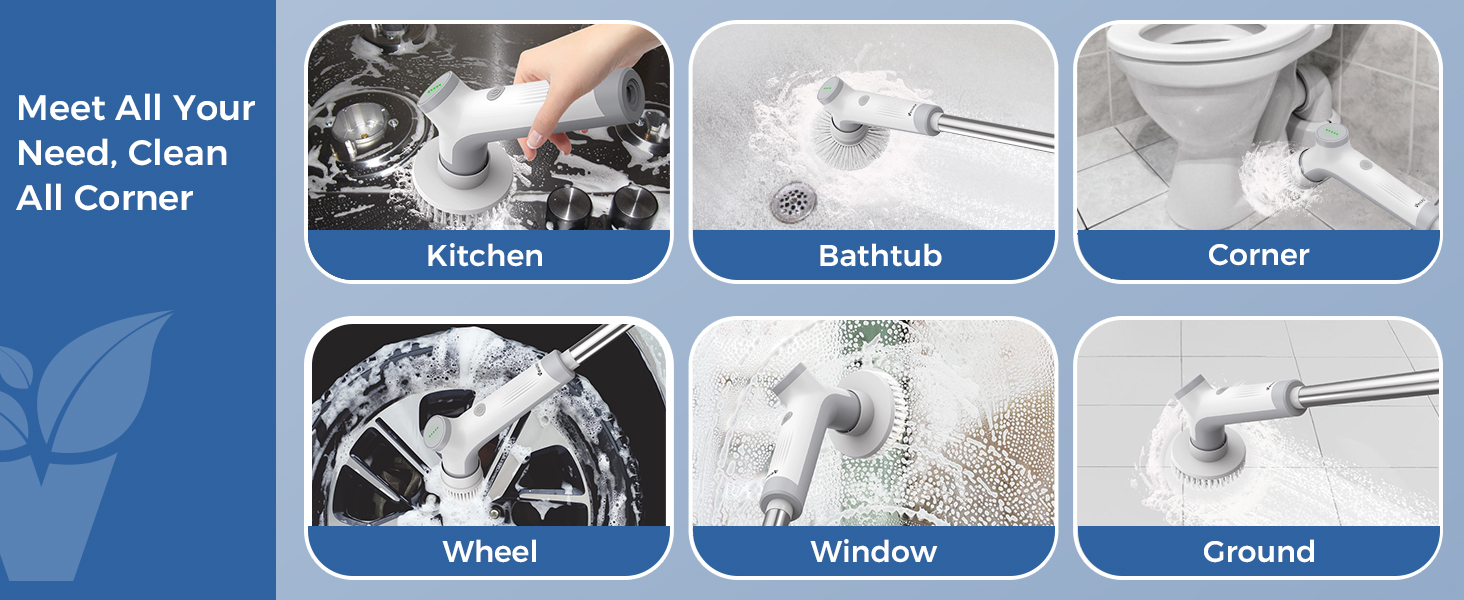 electric spin scrubber shower scrubbers power cordless cleaning brush bathroom household