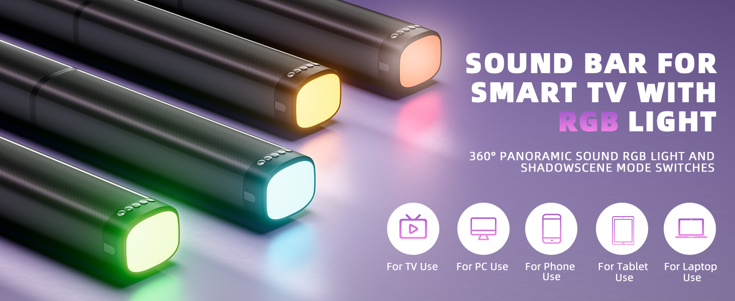 3 Dynamic RGB Lights Soundbar