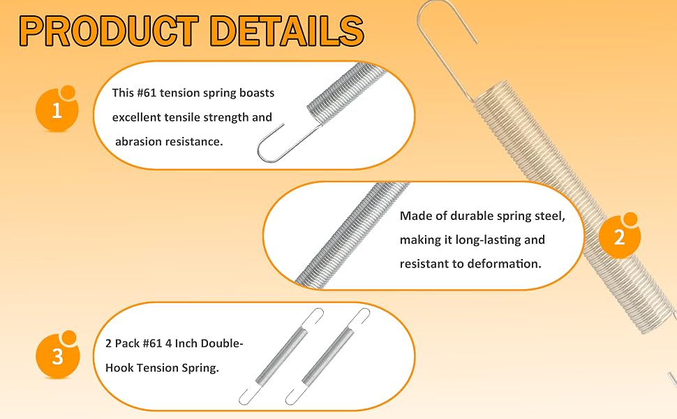 #61 4 Inch Double-Hook Tension Spring