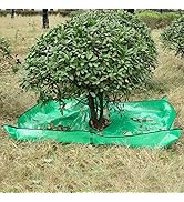 moonoom Landscape Tarp for Trimming, 78.7"x78.7" Pruning Tarp with 12 inch Hole, Waterproof Bush ...