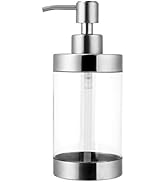 Dish Soap Dispenser Stainless Steel Case Acrylic Liner Hand Pump Dispenser Shatterproof and Leakp...
