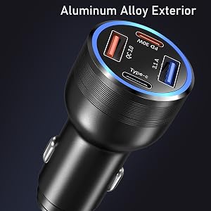 metal car charger usb c