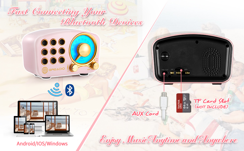 retro radio bluetooth speaker