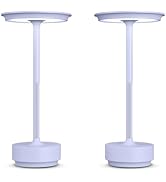 FDIDC 2 Pack Cordless Table Lamps Rechargeable, 5000mAh Portable LED Table Light, 3 Color Steples...