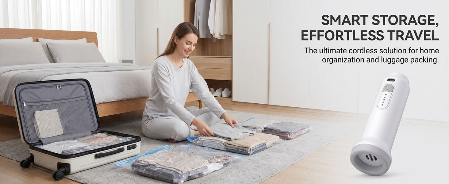 Cordless Electric Vacuum Pump for Storage Bags