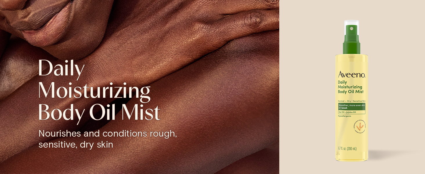 Daily Moisturizing body oil mist nourishes and conditions rough, sensitive, dry skin
