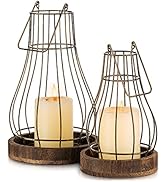 Romadedi Lantern Farmhouse Home Decor - Rustic Candle Holders Decorative Lanterns for Candle Livi...