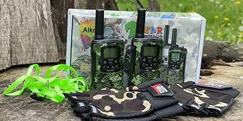 Walkie talkies with kids gloves
