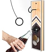 SWOOC Games – Hook &amp; Ring Toss Game for Adults (Chevron Stained) All Weather w/Bottle Opener &amp; Ma...