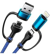 4 in 1 Charging Cable, 60W USB C to Lightning Cable 6.6FT, USB A/C to C/Lightning Multi Charging ...