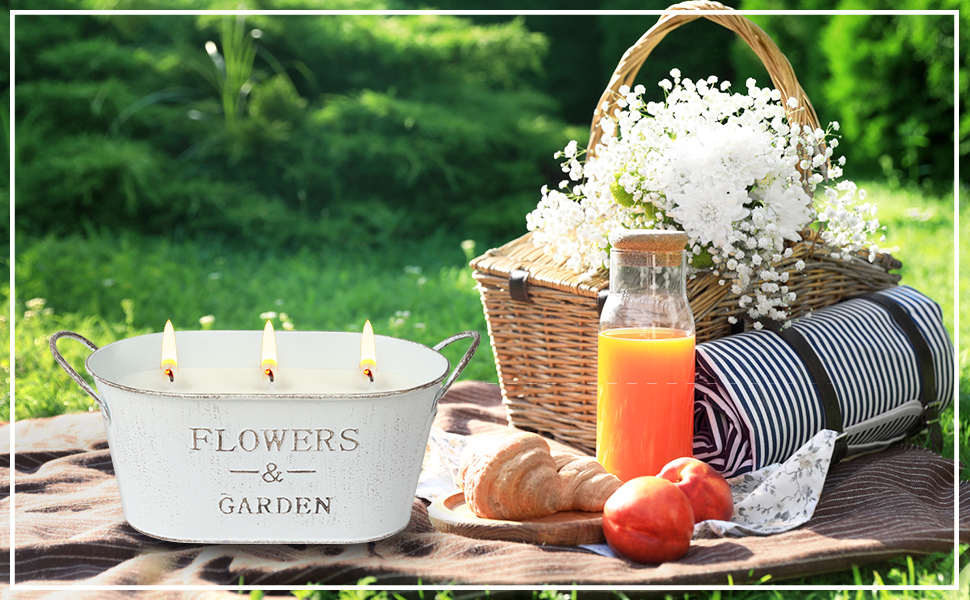 Outside Garden candles