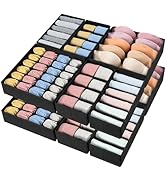 DIMJ 12 Pack Drawer Organizer for Clothes, Sock Bra Underwear Drawer Organizer, Foldable Fabric D...