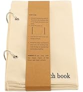 CHEOTIME Blank Fabric Sketchbook, Linen Folding Portable Travel Journal Fabric Planner Notebook S...