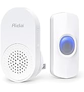 AIDA Mini Wireless Doorbell, Home Waterproof Doorbell 600ft Range, Cordless Door Bell Ringer, 4 V...