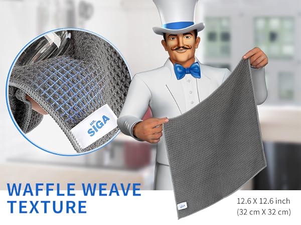 MR.SIGA Waffle Weave Texture , Enhances cleaning ability by providing extra scrubbing power.
