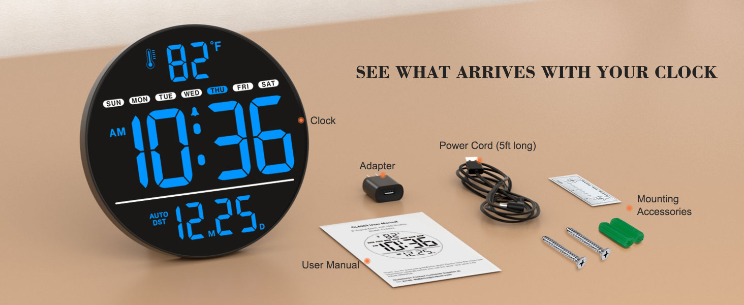 led digital wall clock
