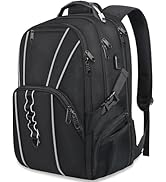 Naukay Large Travel Backpack for Men Women, 17.3 inch Laptop Backpack with USB Charging Port, Wat...