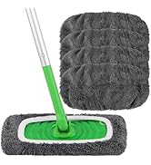 HOMEXCEL Reusable Microfiber Mop Pads Compatible with Swiffer Sweeper-4 Pack Washable Wet Pad Ref...