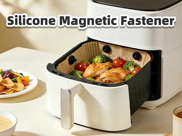 Air Fryer Magnets for Parchment Paper, Air Fryer Silicone Magnetic Buckles,