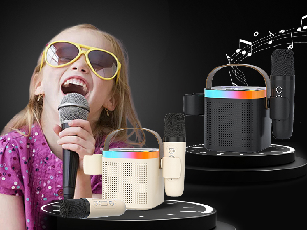 Karaoke Machine for Kids Adults/mini karaoke machine with 2 wireless microphones