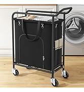 Laundry Basket with Wheels,114L Large Rolling Laundry Hamper, Heavy-Duty Laundry Cart Sturdy Meta...