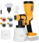 Paint Sprayer for Dewalt 20V Battery - 300W HVLP Electric Paint Gun with 4 Sizes Nozzles and 3 Sp...