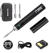 Treedix Cordless Soldering Iron Kit, USB Type-C Charging Soldering Tool, 8-10W 3 Seconds Rapid He...