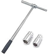 23" Heavy Duty Universal Extended Lug Wrench, 4 Way Lug Nut Wrench with 17/19/21/23mm Sockets, Fo...