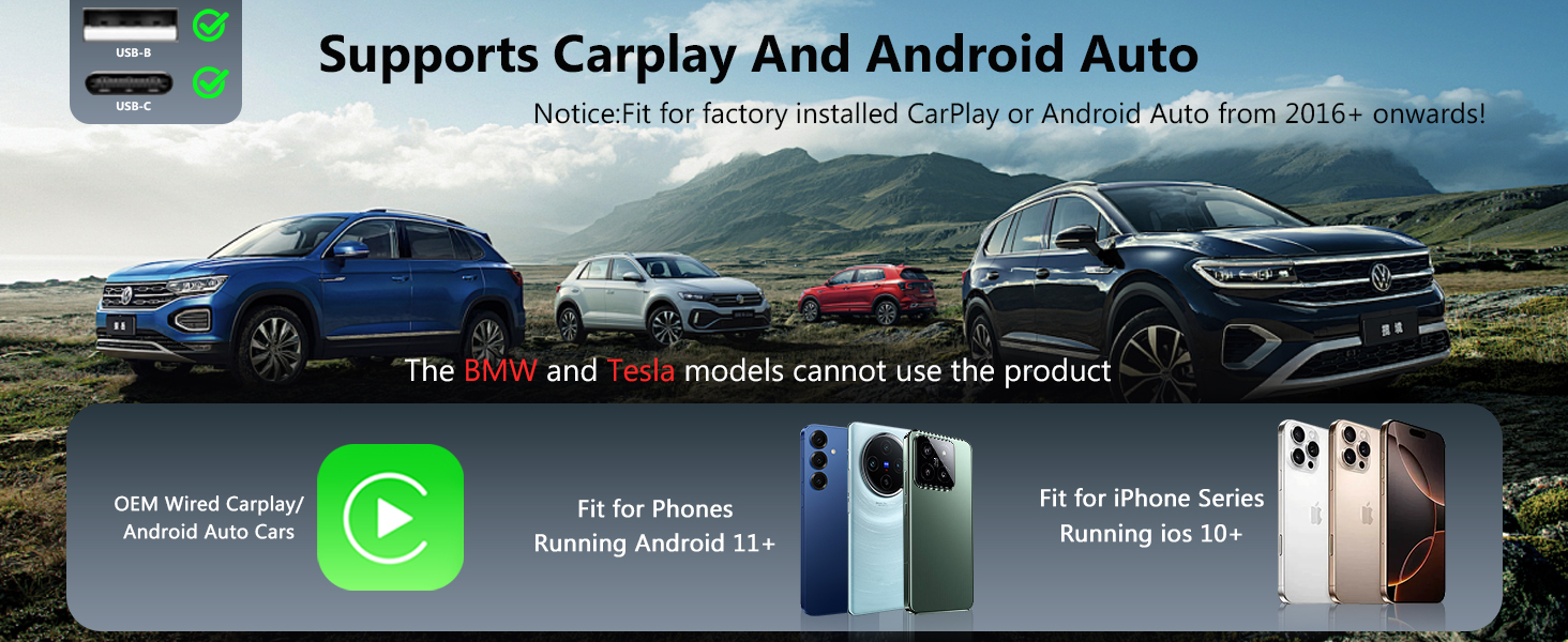 Wireless CarPlay &amp;amp;amp;amp; Android Auto Adapter