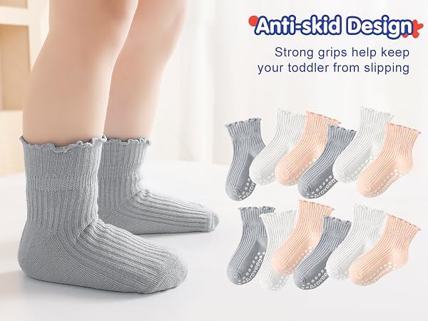 non-slip grips machine washable reinforced toes breathable eco-friendly skin-friendly