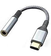 Vrllinking USB Type C to 3.5mm Headphone Jack Adapter, USB C to Aux Audio Dongle Cable Cord Compa...