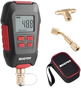 ROGVOC Digital Vacuum Gauge, HVAC Micron Vacuum Meter 1/4 inch SAE with Buzzer Alarm, Pressure Te...