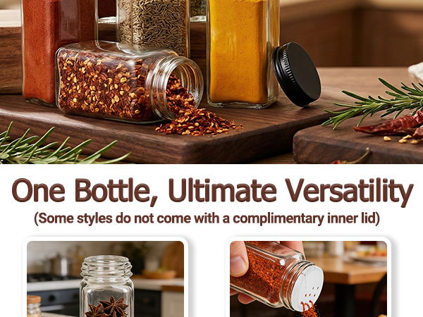 Square 4 oz spice jars 6pcs