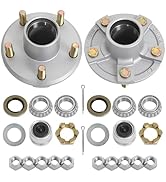 2Sets 2000LB Galvanized Trailer Idler Hub Kits 5 Bolt 4.5 Fit 1-1/16" Trailer Straight Spindle, L...