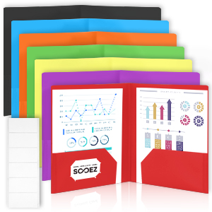 7 pack plastic folders with pockets