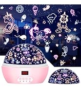 MOKOQI Kid Unicorn Night Light for Girls, and Baby Bear Night Lights Rotating Light Projector wit...