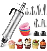 Dessert Decorating Syringe Set - Cupcake Icing Piping Kit, Cupcake Frosting Filling Injector with...