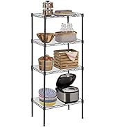 FDW 18L x 12W x 44H Wire Shelves Metal Shelf with 4 PP Sheets Storage Shelves 4 Tier Layer Storag...