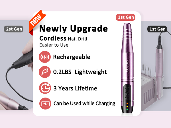 Cordless Nail Drill Electric File Lima de taladro de uñas eléctrica inalámbrica