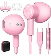 USB C Headphones for iPhone 17 Air 16e 16 Pro Max 15 Plus, Type C Headphone Wired Earbuds with Mi...