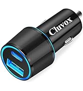 Dual USB Car Charger Adapter, Cluvox 20W Fast Charge Car Charger Compatible for iPhone 13/12/11/1...