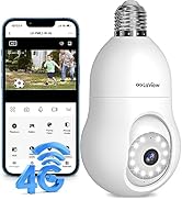 LaView 4G LTE Cellular Light Bulb Security Camera,360°2K Security Cameras Wireless Outdoor Indoor...