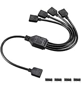 upHere 5V 3Pin ARGB Splitter Cable 1 Female to 4 Female 3 Pins Extension Connector Cord Wire for ...
