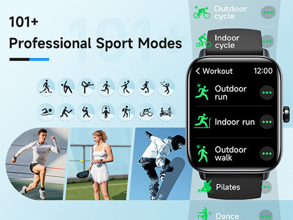 IP68 Waterproof Fitness Tracker with Bluetooth Call (Answer/Make), 100+ Sports Modes