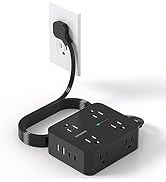 Power Strip Surge Protector, HANYCONY 5Ft Ultra Thin Flat Extension Cord with Multiple Outlets, 8...