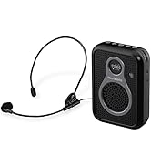 HaoWorks Portable Lightweight Mini Voice Amplifier and Wired Headset Microphone with Speaker for ...