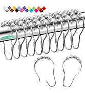 Eazzier Bath Shower Curtain Rings, Rust-Resistant Metal Shower Hooks, Shower Rings for Curtain Ro...