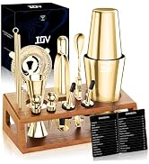 IOV Mixology Bartender Kit Bar Set with Stand | 17-Piece Cocktail Shaker Set | 28oz Boston Shaker...